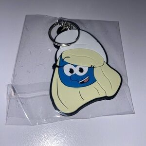 Smurfette Keychain – Official Smurfs 2025 Rubber Key Ring